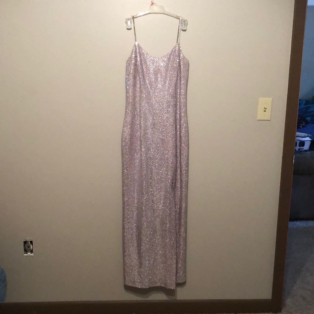 Silver Glittery Prom Dress.